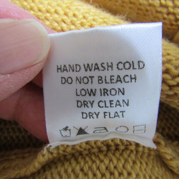 TULAROSA NWT Sweater Mini Dress L Off Shoulder Mustard Gold Cozy Minimalist - Picture 8 of 9